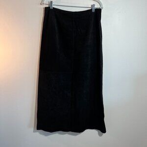 Marsh Landing Suede Leather Maxi Skirt, Black, size 12 but more like 8/10